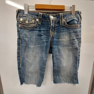 Women's True Religion Distressed Blue Jean Shorts - Size 27